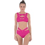 Pink Pattern, Abstract, Background, Bright Bandaged Up Bikini Set 