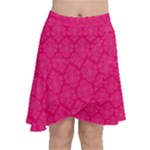 Pink Pattern, Abstract, Background, Bright Chiffon Wrap Front Skirt
