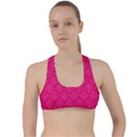 Pink Pattern, Abstract, Background, Bright Criss Cross Racerback Sports Bra