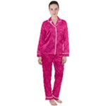 Pink Pattern, Abstract, Background, Bright Women s Long Sleeve Satin Pajamas Set	