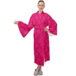 Pink Pattern, Abstract, Background, Bright Maxi Velvet Kimono