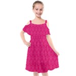 Pink Pattern, Abstract, Background, Bright Kids  Cut Out Shoulders Chiffon Dress