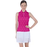 Pink Pattern, Abstract, Background, Bright Women s Sleeveless Polo T-Shirt