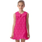 Pink Pattern, Abstract, Background, Bright Kids  Pilgrim Collar Ruffle Hem Dress