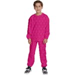 Pink Pattern, Abstract, Background, Bright Kids  Sweatshirt set
