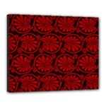 Red Floral Pattern Floral Greek Ornaments Canvas 20  x 16  (Stretched)