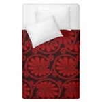 Red Floral Pattern Floral Greek Ornaments Duvet Cover Double Side (Single Size)