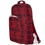 Red Floral Pattern Floral Greek Ornaments Double Compartment Backpack