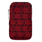 Red Floral Pattern Floral Greek Ornaments Waist Pouch (Small)