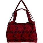 Red Floral Pattern Floral Greek Ornaments Double Compartment Shoulder Bag