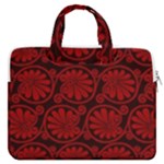 Red Floral Pattern Floral Greek Ornaments MacBook Pro 13  Double Pocket Laptop Bag