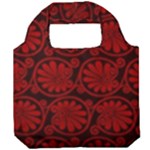 Red Floral Pattern Floral Greek Ornaments Foldable Grocery Recycle Bag