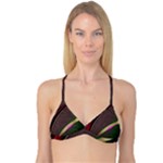 Flower Patterns Pattern Beige Green Reversible Tri Bikini Top