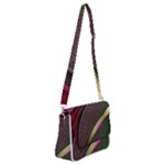 Circle Colorful Shine Line Pattern Geometric Shoulder Bag with Back Zipper