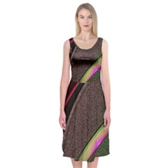 Pattern Texture Leaves Midi Sleeveless Dress from UrbanLoad.com