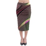 Pattern Texture Leaves Midi Pencil Skirt
