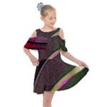 Circle Colorful Shine Line Pattern Geometric Kids  Shoulder Cutout Chiffon Dress