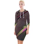 Pattern Texture Leaves Quarter Sleeve Hood Bodycon Dress