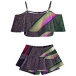 Circle Colorful Shine Line Pattern Geometric Kids  Off Shoulder Skirt Bikini