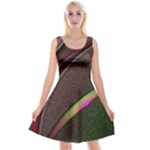 Pattern Texture Leaves Reversible Velvet Sleeveless Dress