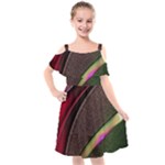 Circle Colorful Shine Line Pattern Geometric Kids  Cut Out Shoulders Chiffon Dress