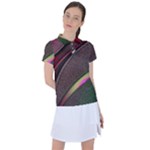 Circle Colorful Shine Line Pattern Geometric Women s Polo T-Shirt