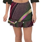 Pattern Texture Leaves Fishtail Mini Chiffon Skirt