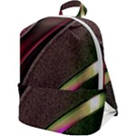Circle Colorful Shine Line Pattern Geometric Zip Up Backpack