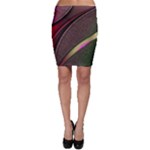 Texture Abstract Curve  Pattern Red Bodycon Skirt