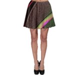 Texture Abstract Curve  Pattern Red Skater Skirt