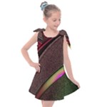 Pattern Texture Leaves Kids  Tie Up Tunic Dress