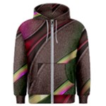 Texture Abstract Curve  Pattern Red Men s Zipper Hoodie