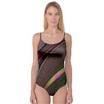 Texture Abstract Curve  Pattern Red Camisole Leotard 
