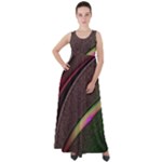 Pattern Texture Leaves Empire Waist Velour Maxi Dress