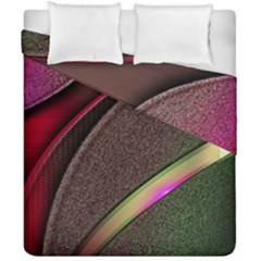 Texture Abstract Curve  Pattern Red Duvet Cover Double Side (California King Size) from UrbanLoad.com