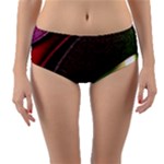 Texture Abstract Curve  Pattern Red Reversible Mid-Waist Bikini Bottoms