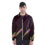 Texture Abstract Curve  Pattern Red Men s Windbreaker