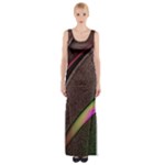 Texture Abstract Curve  Pattern Red Thigh Split Maxi Dress