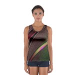 Texture Abstract Curve  Pattern Red Sport Tank Top 