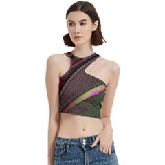 Circle Colorful Shine Line Pattern Geometric Cut Out Top from UrbanLoad.com