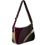 Pattern Texture Leaves Zip Up Shoulder Bag