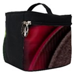 Texture Abstract Curve  Pattern Red Make Up Travel Bag (Small)