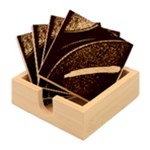Pattern Texture Leaves Bamboo Coaster Set