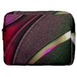 Texture Abstract Curve  Pattern Red Make Up Pouch (Large)