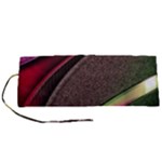Texture Abstract Curve  Pattern Red Roll Up Canvas Pencil Holder (S)