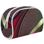 Texture Abstract Curve  Pattern Red Make Up Case (Large)