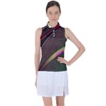 Texture Abstract Curve  Pattern Red Women s Sleeveless Polo T-Shirt