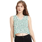 Round Ornament Texture V-Neck Cropped Tank Top