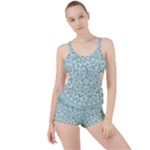 Round Ornament Texture Boyleg Tankini Set 