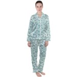Round Ornament Texture Women s Long Sleeve Satin Pajamas Set	